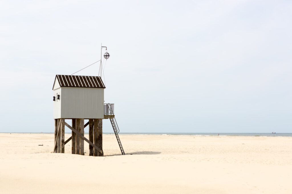 Beach guard hut